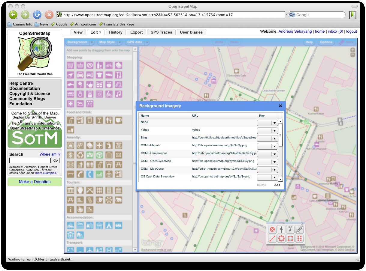 Verschiedene Karten lassen sich einbinden.